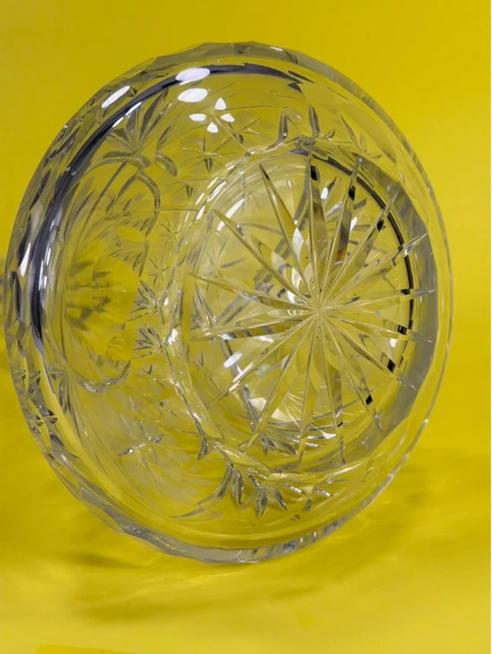 Crystal Glass Decanter or Vase - Vintage Starburst Pattern